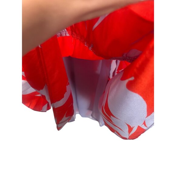 J.Crew Tiered Ruffle Midi Dress Size 6 Orange Blue Ballon Long Sleeves Floral - Picture 10 of 16